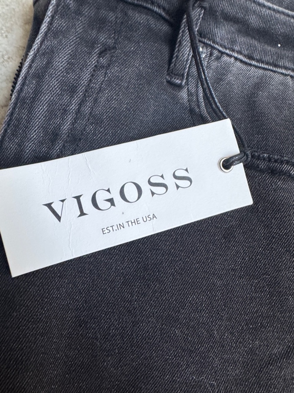 Vigoss Women's Marley Straight Charcoal Black High-Rise Skinny Jeans - Picture 2 of 6